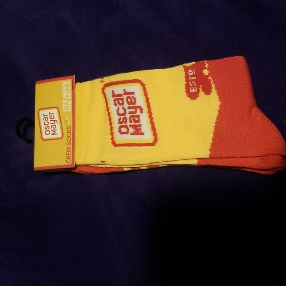 Oscar Mayer weinermobile crew socks fits men 6-12 NWT